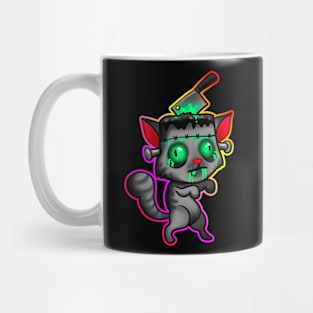 Zombie cat with outline Mug